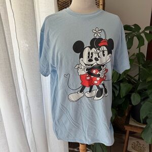 Disney Light Blue Mickey‎ & Minnie T-Shirt
